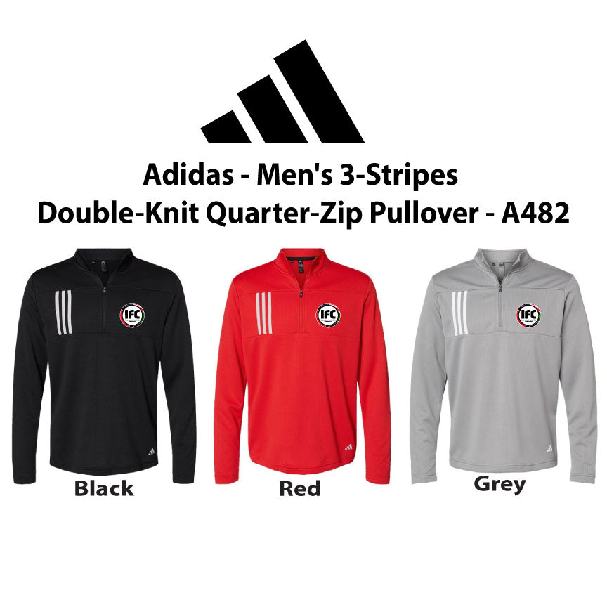 Adidas 3 Stripes Double Knit Qtr Zip Pullover
