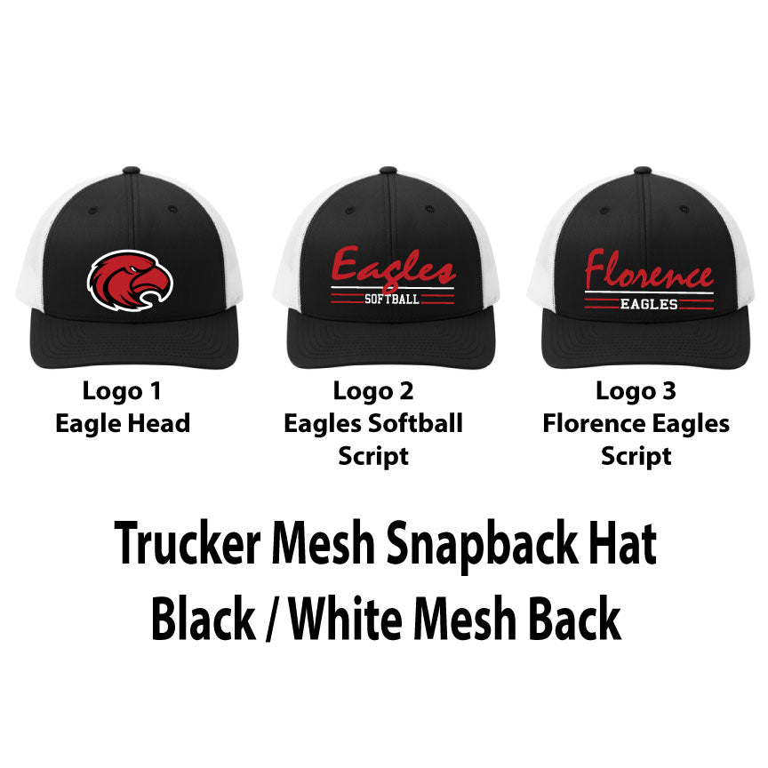 Black Trucker Mesh Snapback Hat