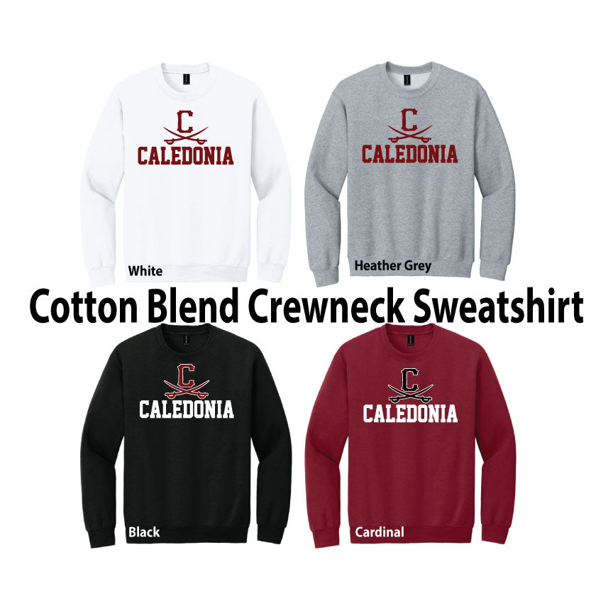 Cotton Blend Crewneck Sweatshirt / C Cross Swords Caledonia Block Logo