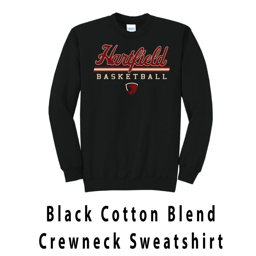 Black Cotton Blend Crewneck Sweatshirt