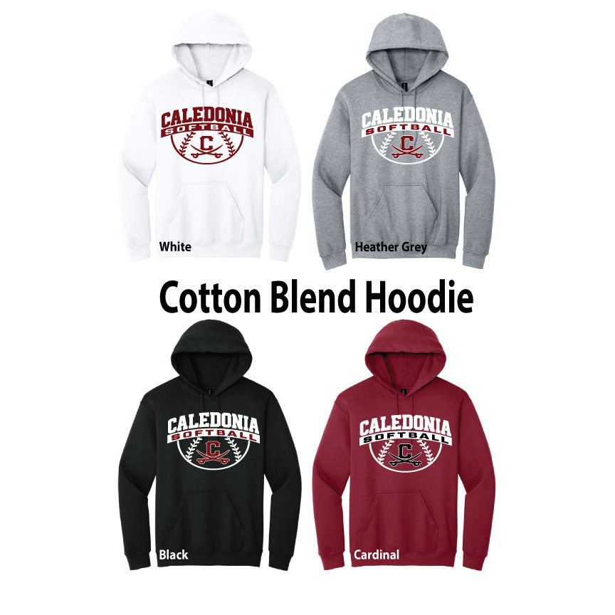 Cotton Blend Hoodie / Caledonia Softball Logo