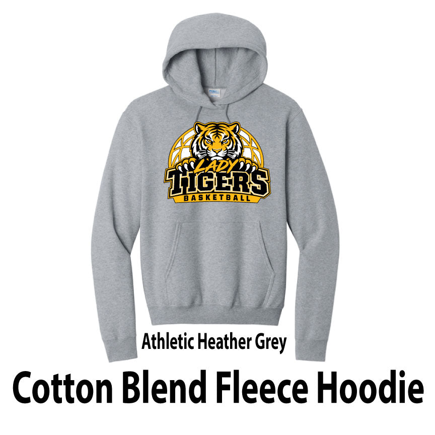 GIRLS - GREY Cotton Blend Fleece Hoodie