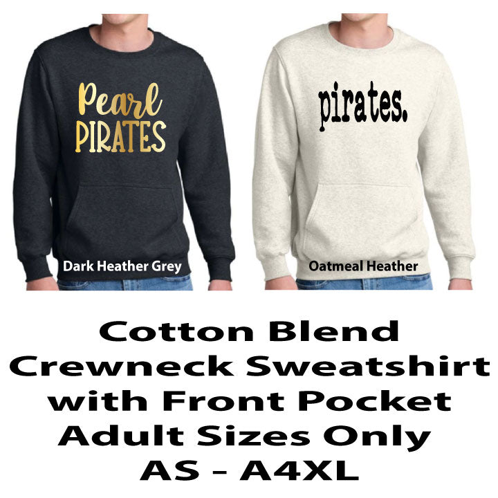Cotton Blend Crewneck Sweatshirt w/ Pocket