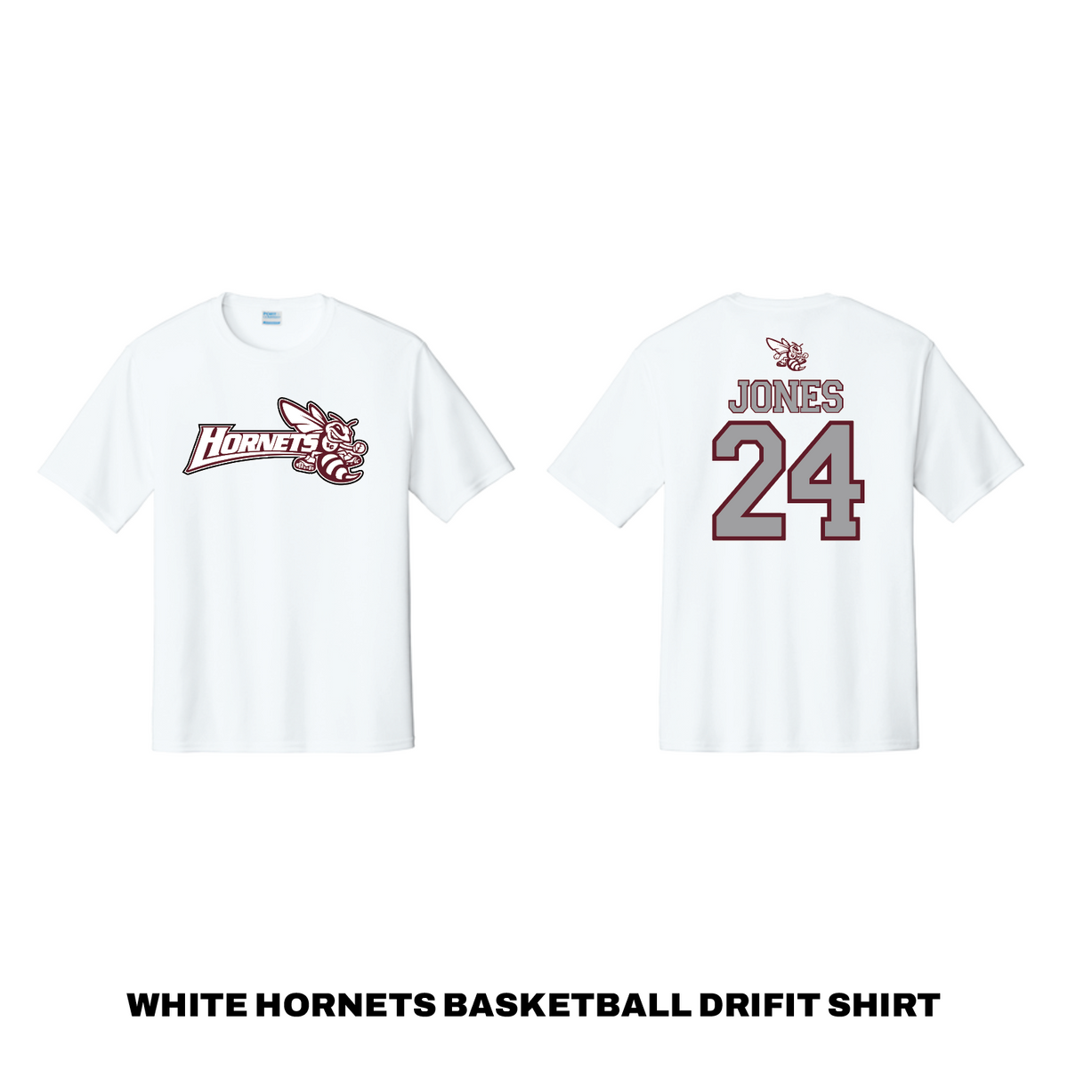 WHITE HORNETS BASKETBALL DRIFIT SHIRT