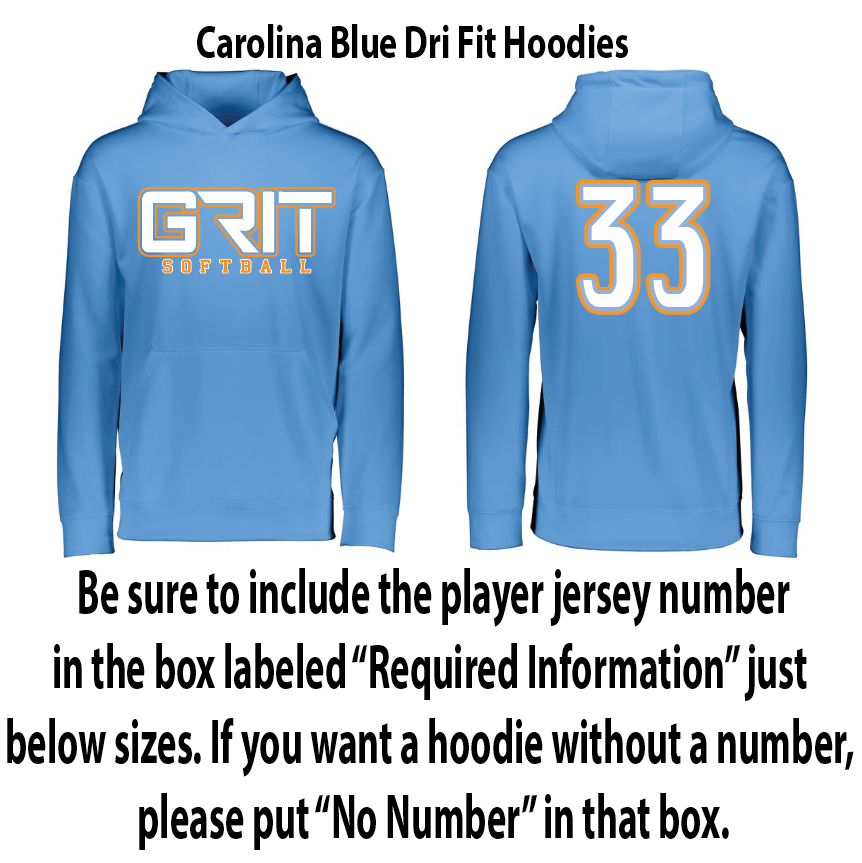 Carolina Blue Dri Fit Hoodies
