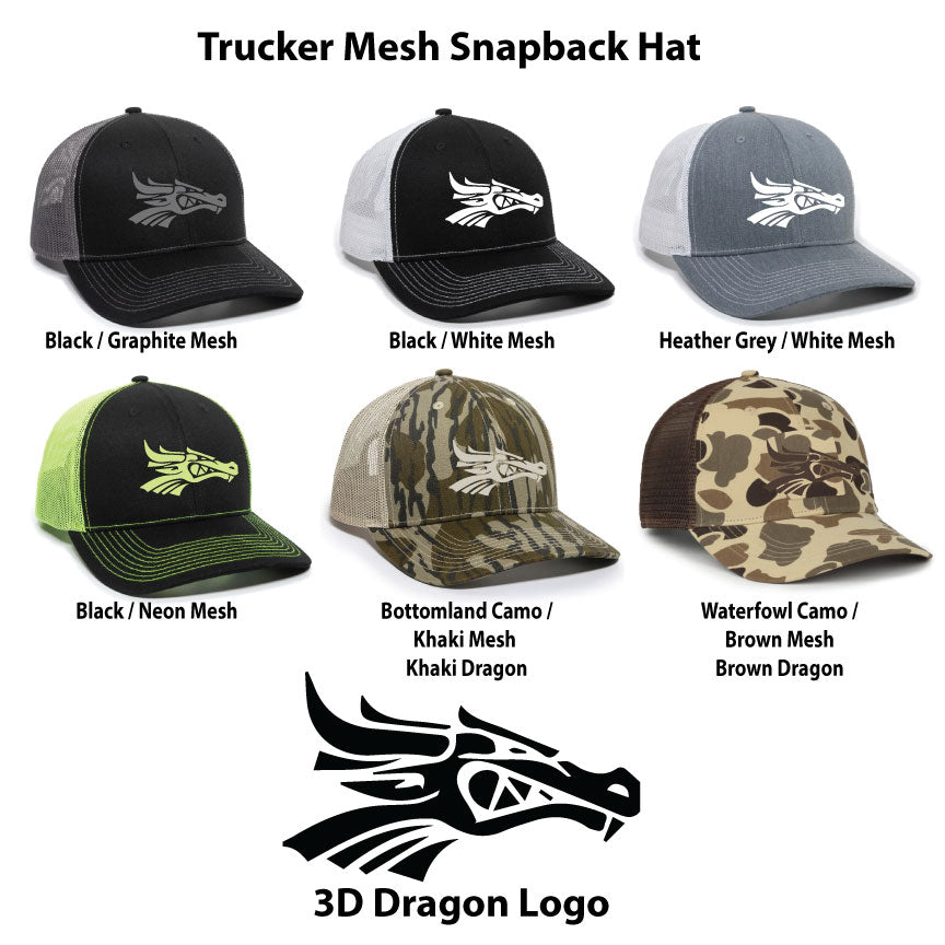 Trucker Mesh Snap Back - 3D Dragon Logo