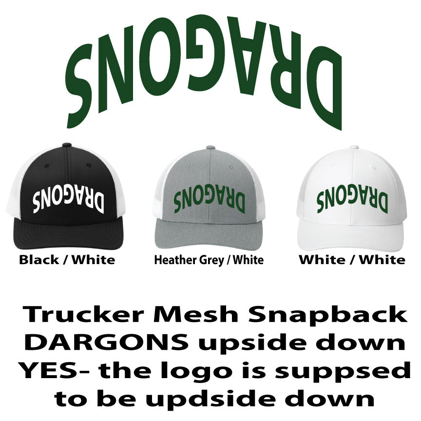 Trucker Mesh Snapback - Upside Down DRAGONS