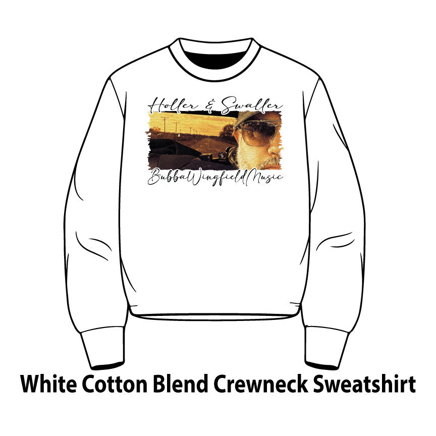White Cotton Blend Crewneck Sweatshirt - Bubba Rearview Logo
