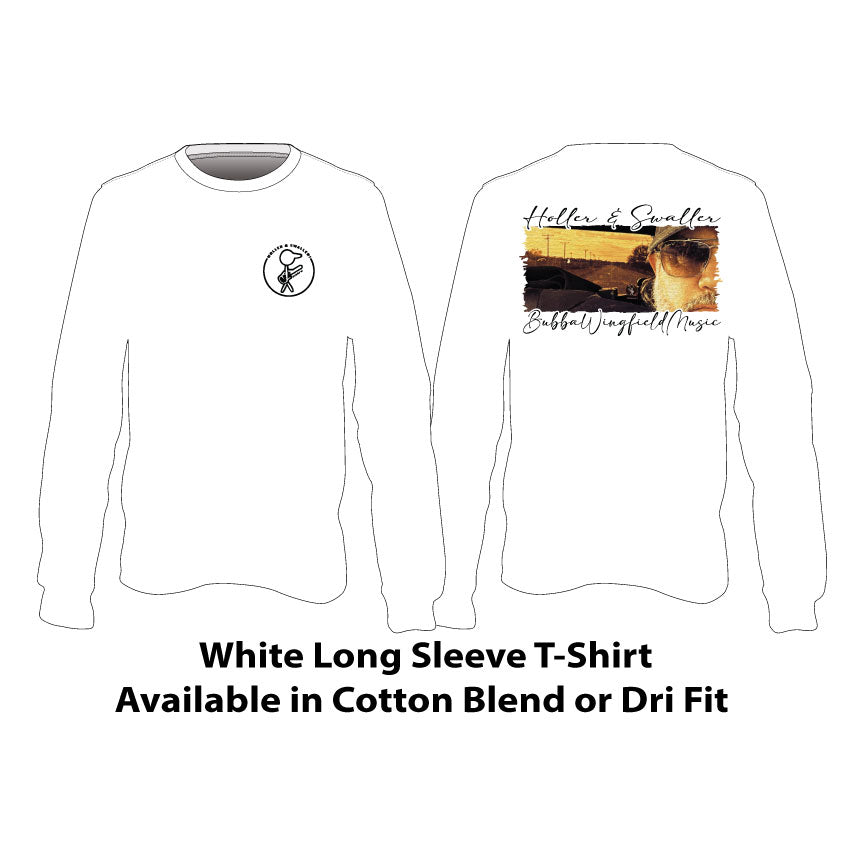 White Long Sleeve T-Shirt - Bubba Rearview Logo