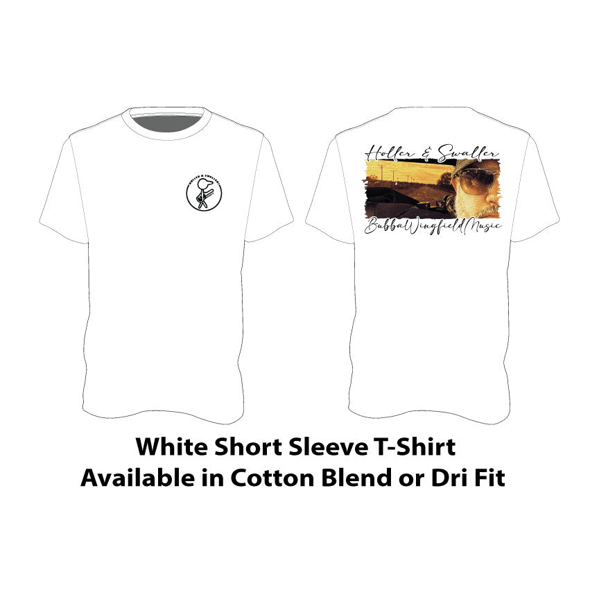 White Short Sleeve T-Shirt - Bubba Rearview Logo