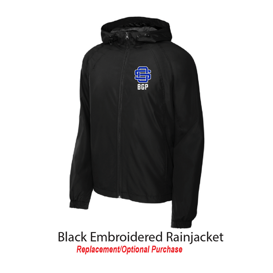 Black Embroidered Rainjacket