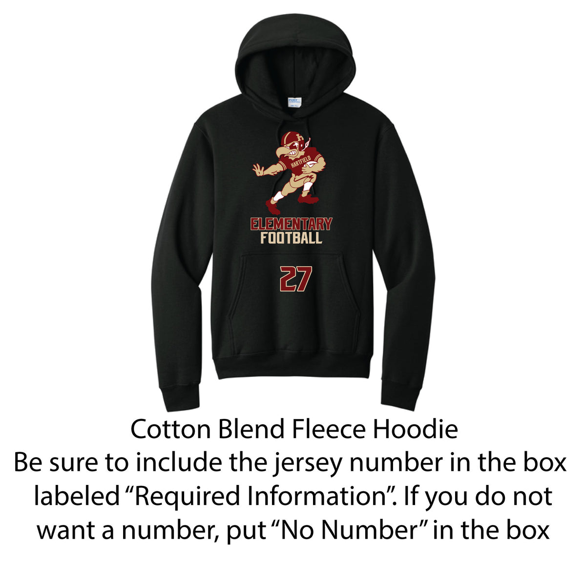 Black Cotton Blend Fleece Hoodie