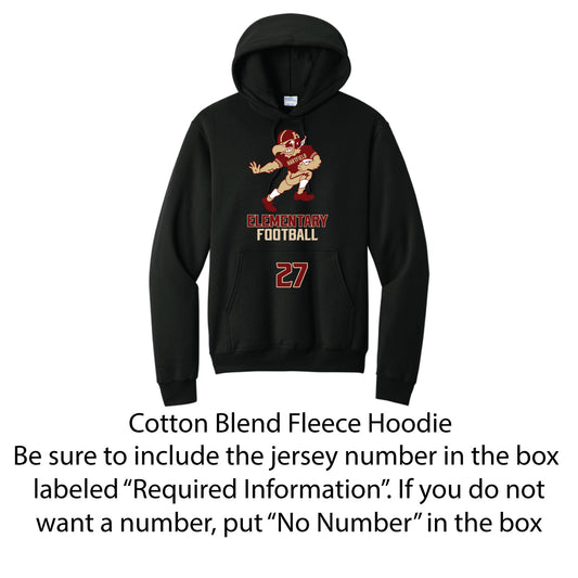 Black Cotton Blend Fleece Hoodie