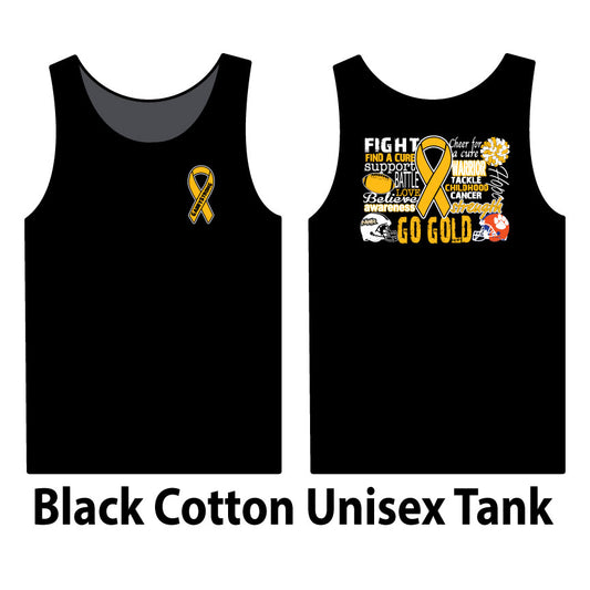 Black Cotton Unisex Tank Top