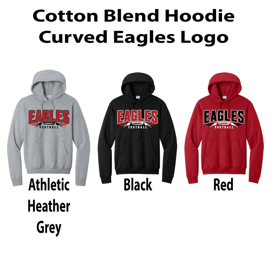 Cotton Blend Hoodie - Curved Eagles Logo