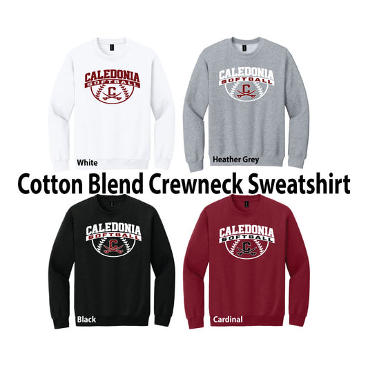 Cotton Blend Crewneck Sweatshirt / Caledonia Softball Logo