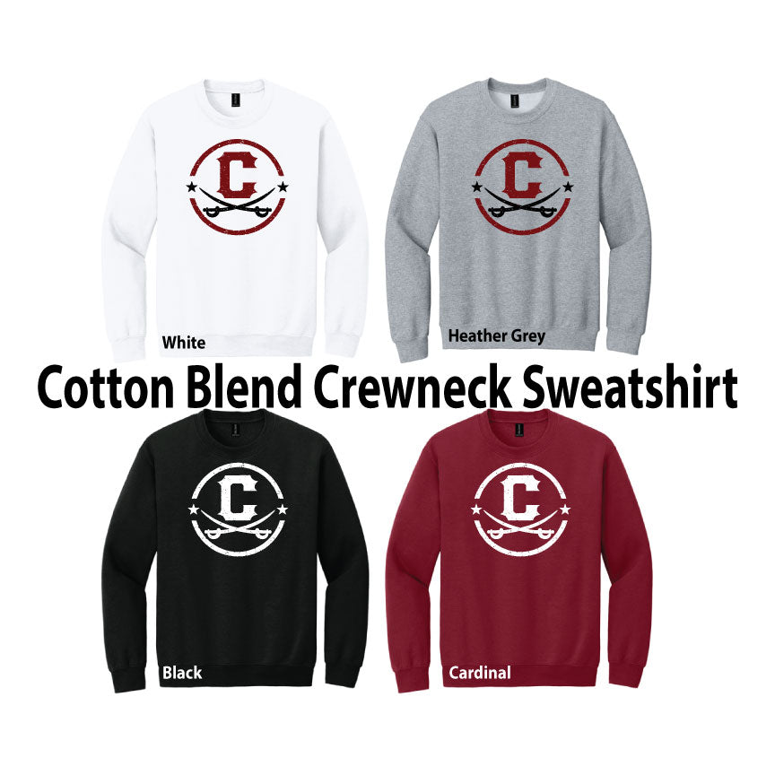 Cotton Blend Crewneck Sweatshirt / C Cross Swords Circle Logo