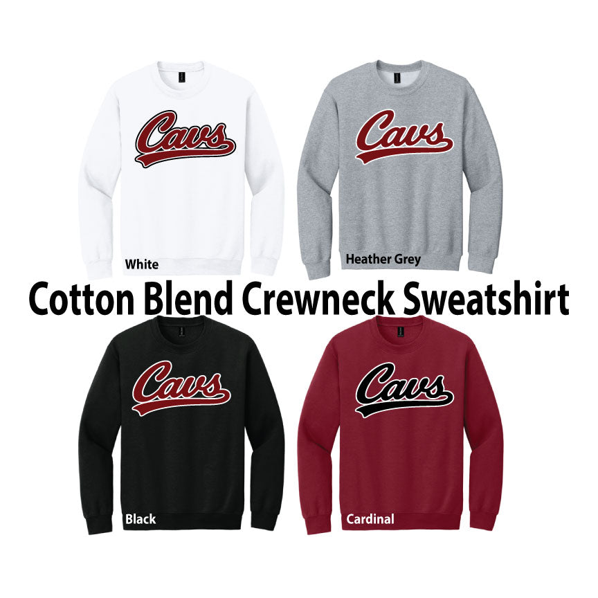 Cotton Blend Crewneck Sweatshirt / Cavs Script Logo