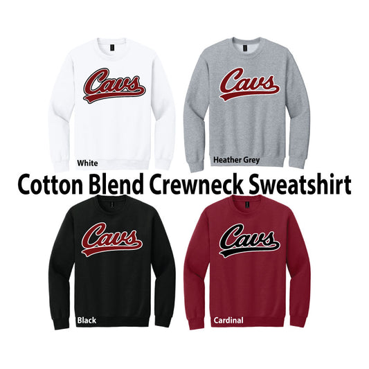 Cotton Blend Crewneck Sweatshirt / Cavs Script Logo