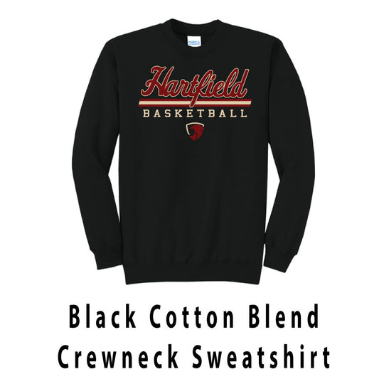 Black Cotton Blend Crewneck Sweatshirt
