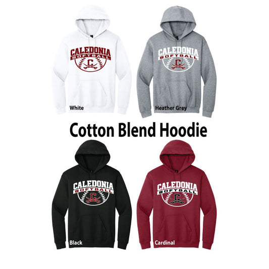 Cotton Blend Hoodie / Caledonia Softball Logo