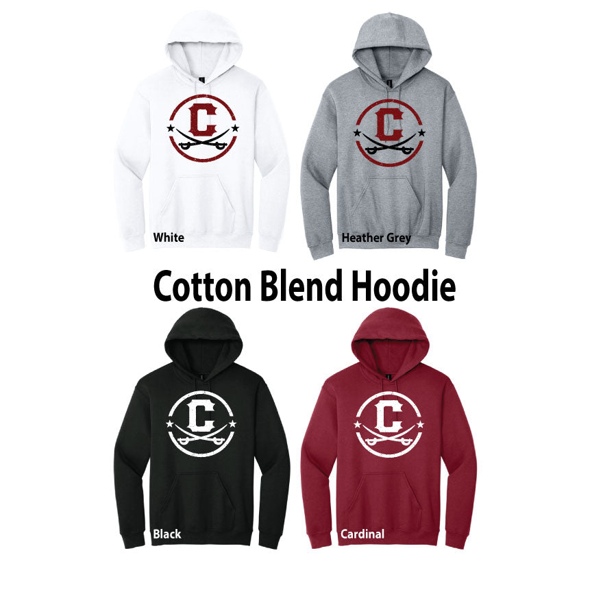Cotton Blend Hoodie / C Cross Swords Circle Logo