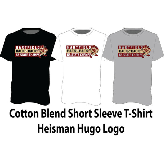 Cotton Blend Short Sleeve T-Shirt - Heisman Hugo Logo