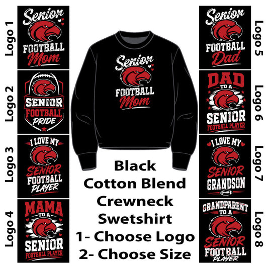 Family Shirts - Black Cotton Blend Crewneck Sweatshirt