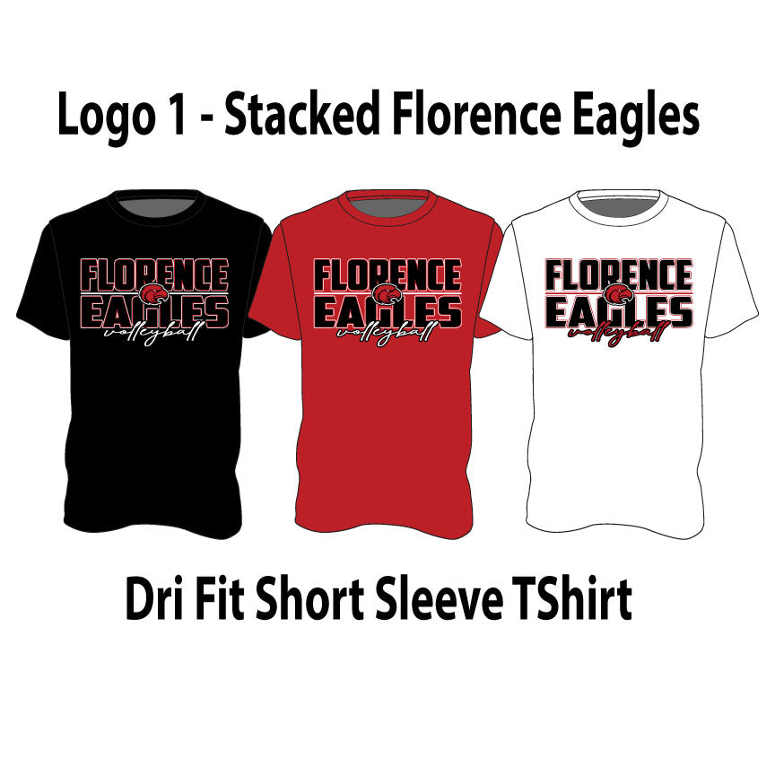 Logo 1 - Stacked Florence Eagles - Dri Fit SS