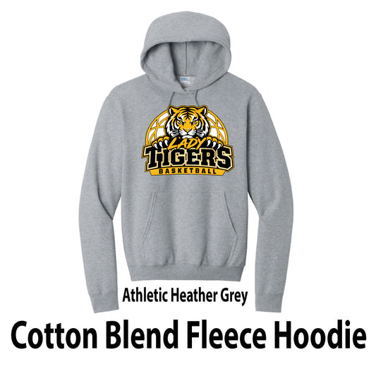 GIRLS - GREY Cotton Blend Fleece Hoodie