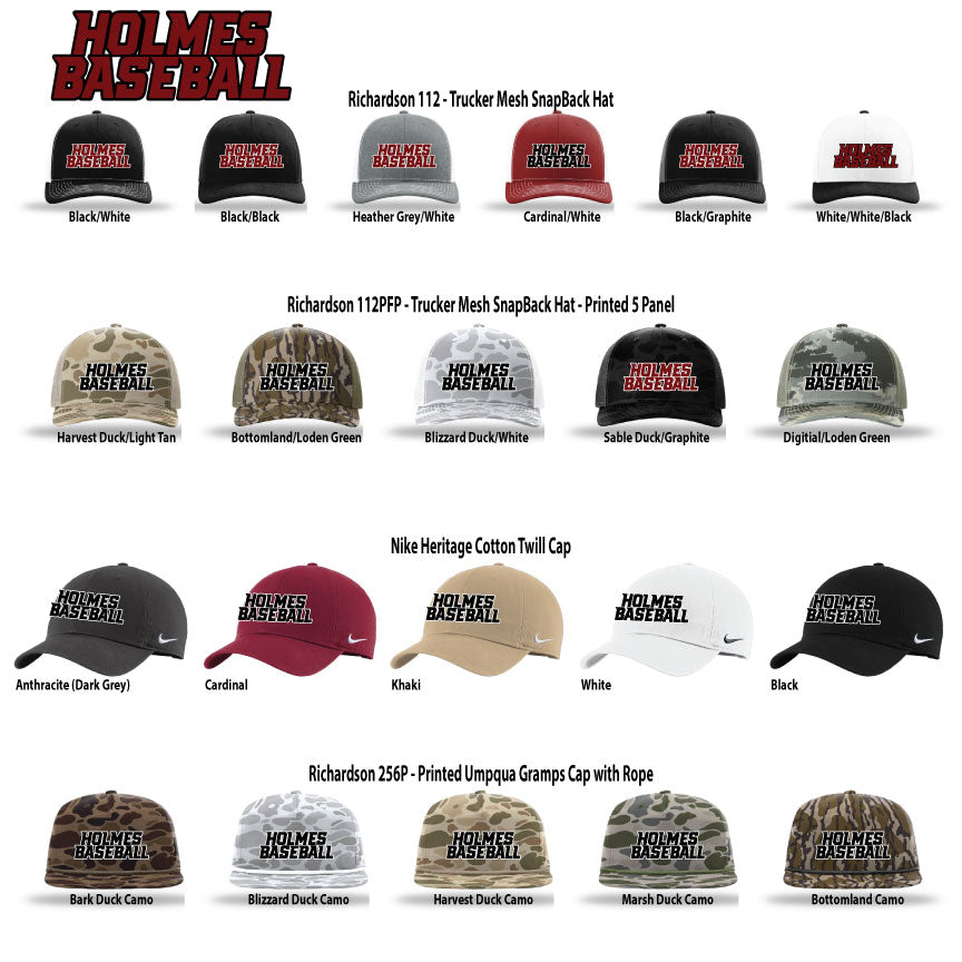 Hat- Holmes Baseball Stacked Logo