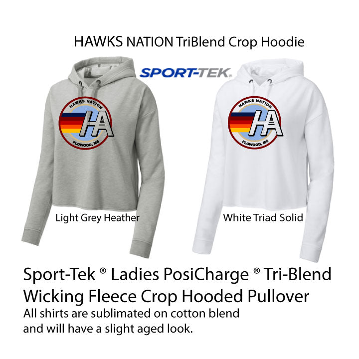 HAWKS NATION Triblend Cropped Hoodie