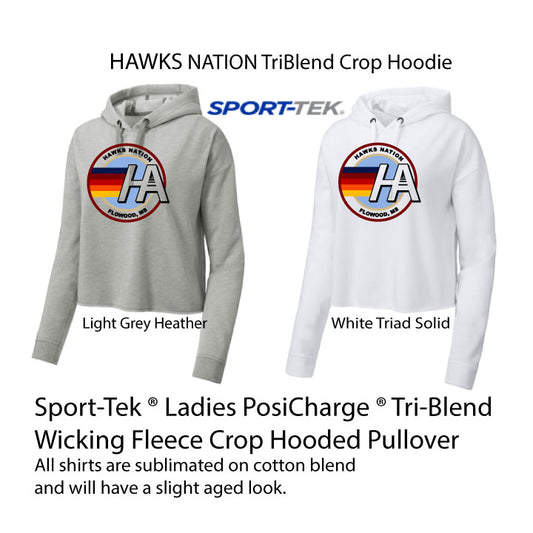 HAWKS NATION Triblend Cropped Hoodie