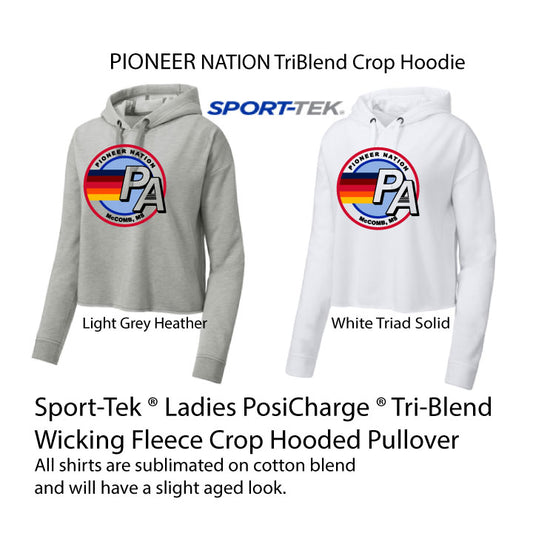 PIONEER NATION CROPPED TRIBLEND HOODIE