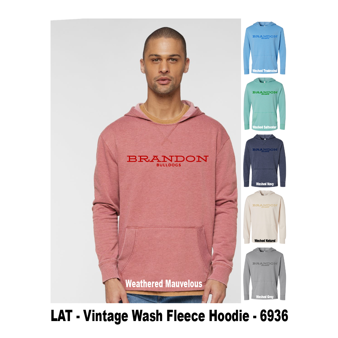 LAT - Vintage Wash Fleece Hoodie - 6936