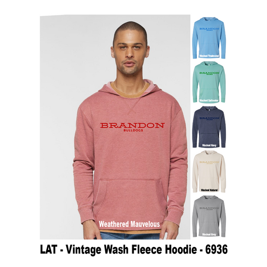 LAT - Vintage Wash Fleece Hoodie - 6936
