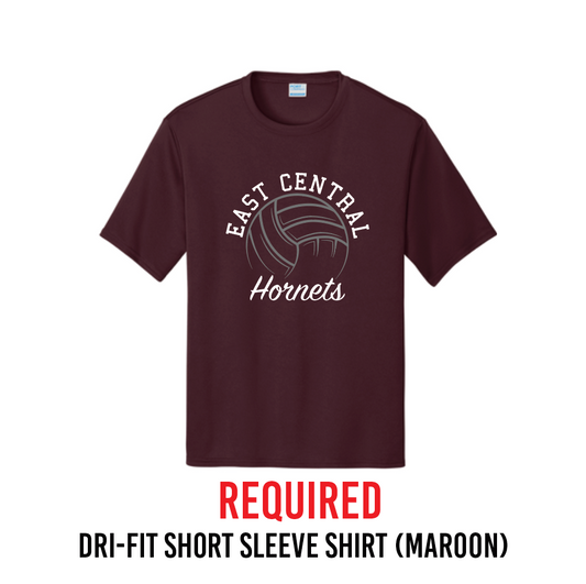 Dri-Fit Short Sleeve Shirt (Maroon) (Required)