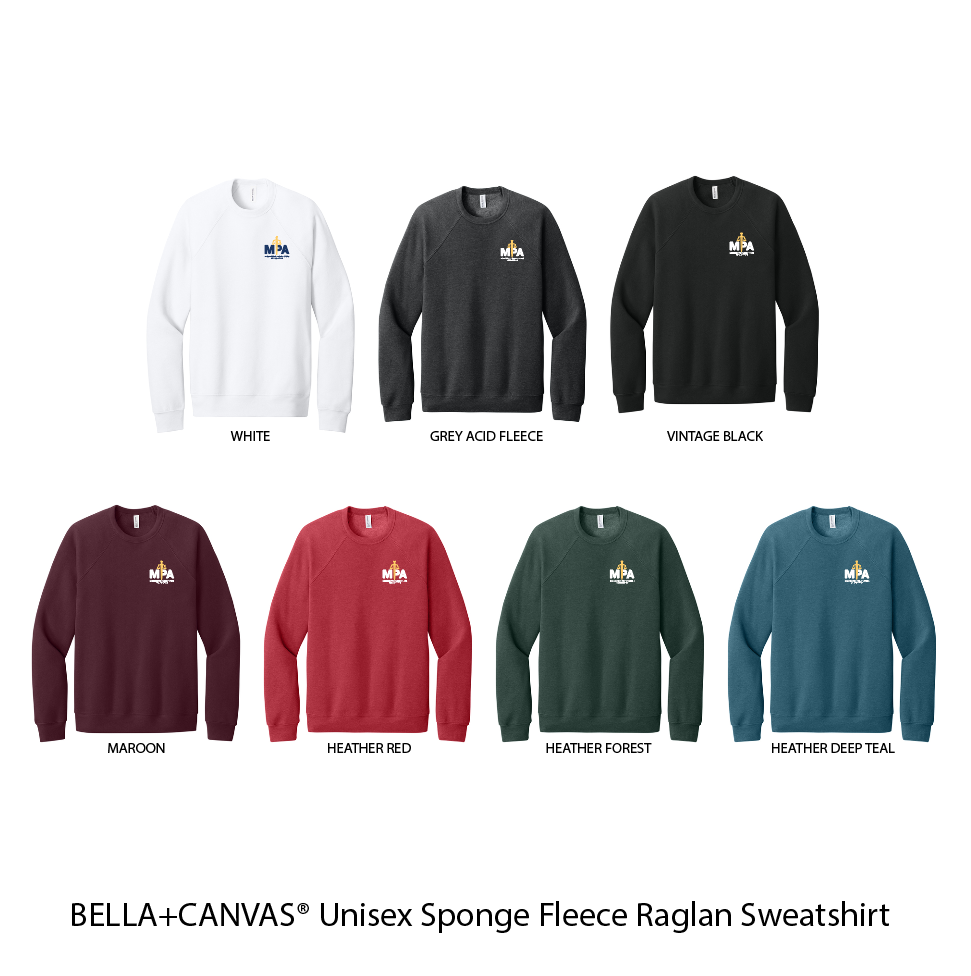 BELLA+CANVAS® Unisex Sponge Fleece Raglan Sweatshirt