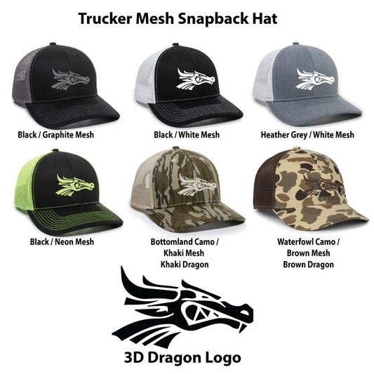Trucker Mesh Snap Back - 3D Dragon Logo