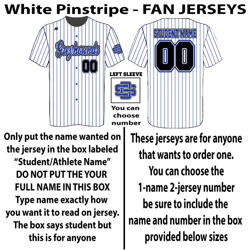 White Pinstripe Jersey - Fan Jersey