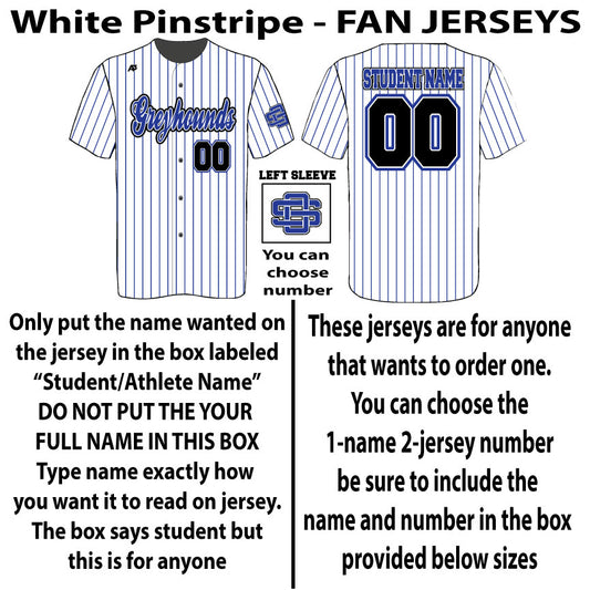 White Pinstripe Jersey - Fan Jersey