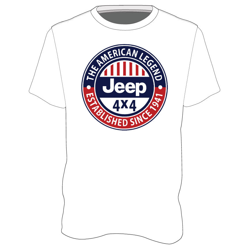 White Jeep Circle Short Sleeve Shirt