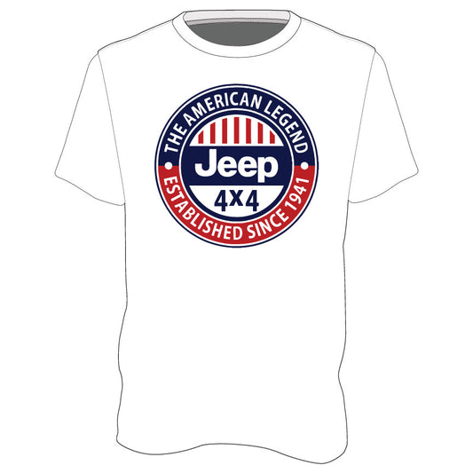 White Jeep Circle Short Sleeve Shirt