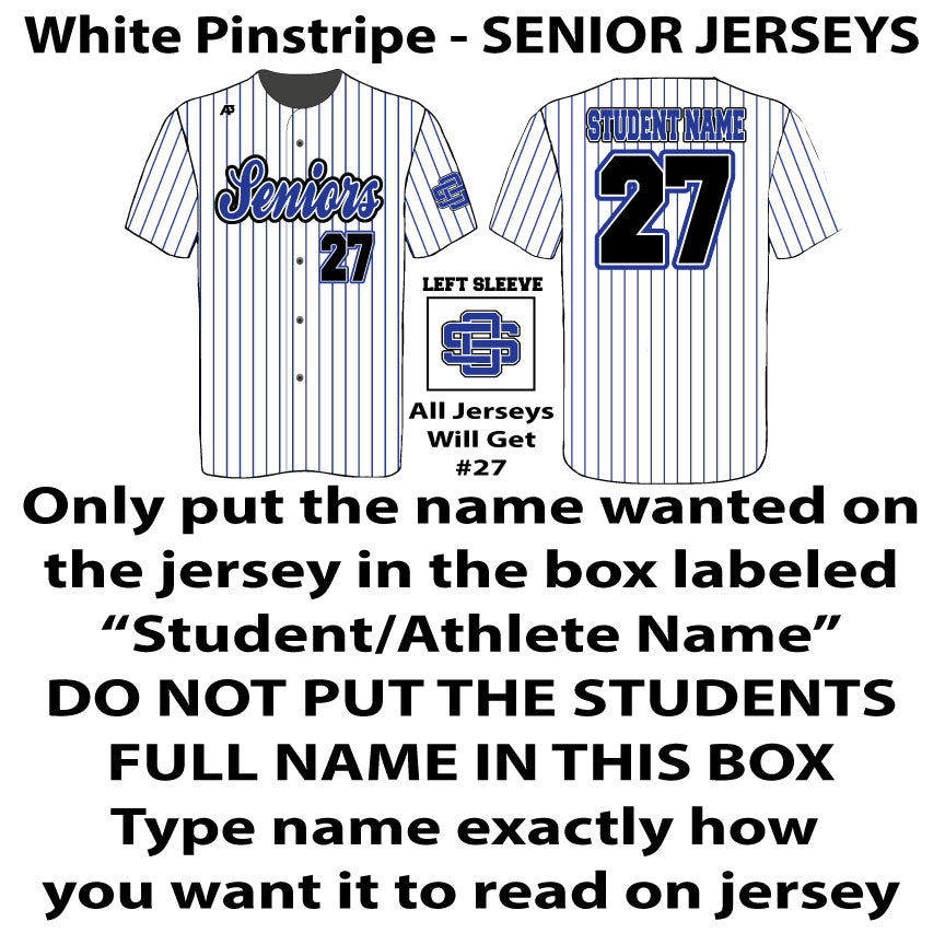 White Pinstripe - Senior 27 Jersey