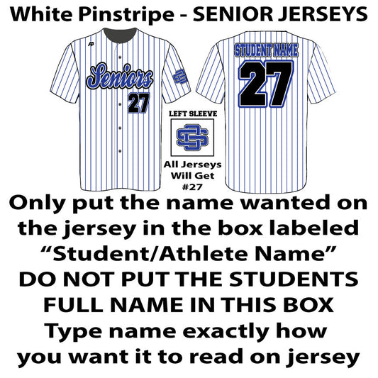 White Pinstripe - Senior 27 Jersey
