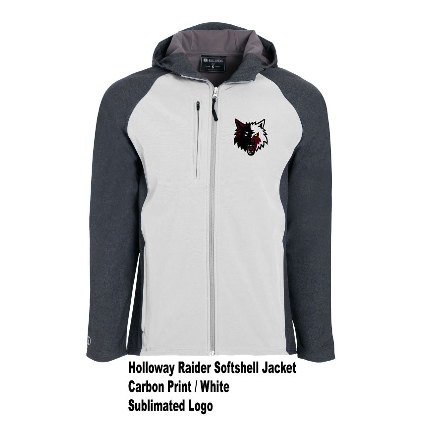 Holloway Raider Softshell Jacket - Carbon/White